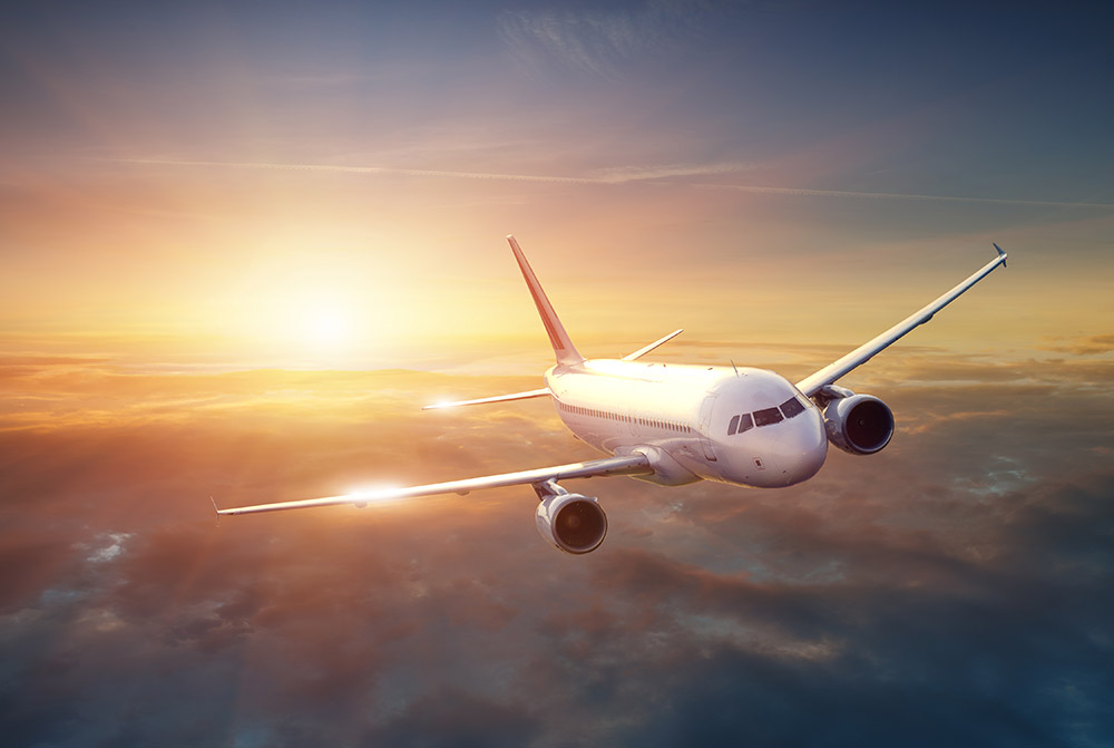 Airplane sunset